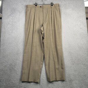 Vintage Levis Slates Pants Mens Size 40x30 Beige Gingham Pleated Cuffed Classic